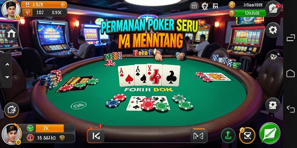 Tampilan gameplay poker di aplikasi 5ZK yang seru dan interaktif.