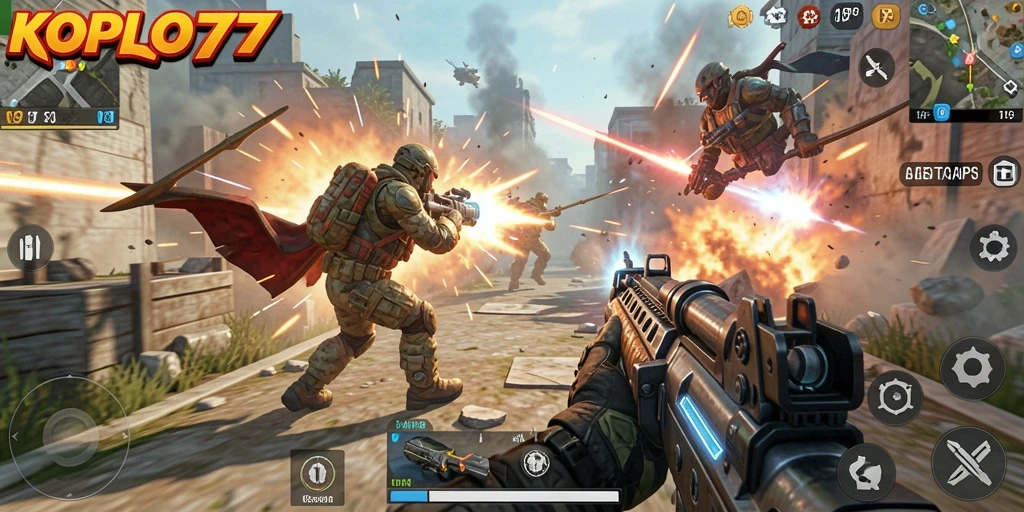 Tampilan gameplay KOPLO77 yang intens dan penuh aksi.