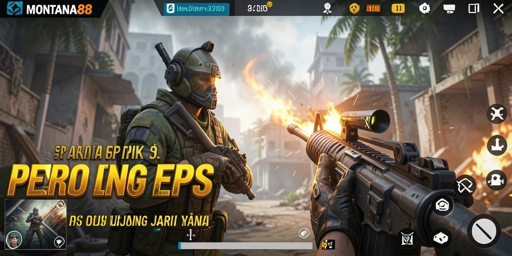 Tampilan menegangkan dari gameplay MONTANA88 dengan aksi FPS intens.