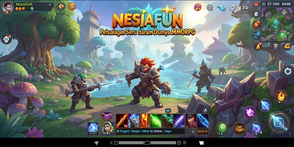 Screenshot utama menunjukkan aksi seru dalam dunia MMORPG