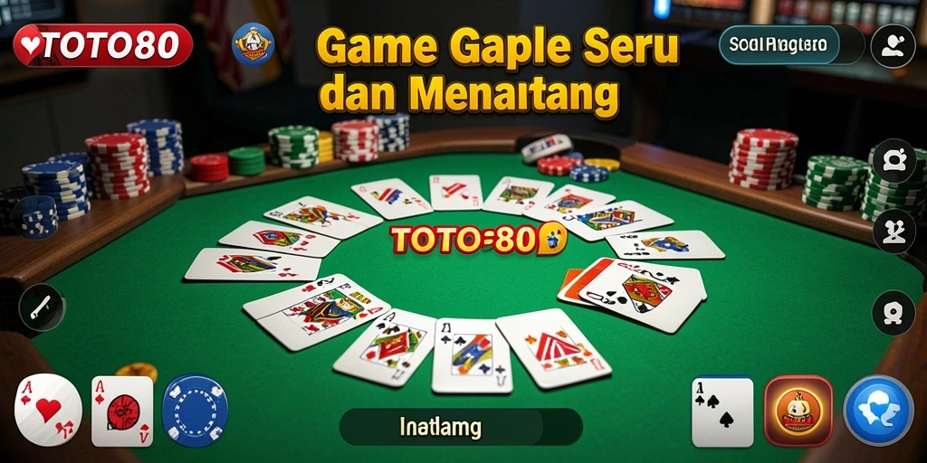 Tampilan gameplay seru dalam TOTO80 dengan kartu Gaple.